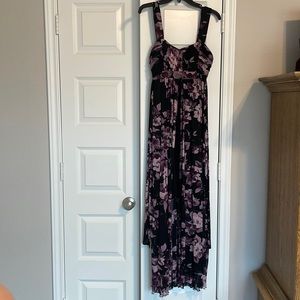 Floral Dress w/Back Tie & Peek-a-Boo mini skirt